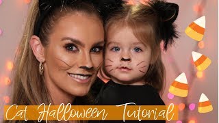 Halloween Cat Makeup Tutorial | Mommy & Me Last Minute Costume Idea | Angela Lanter