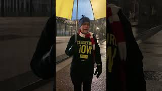 White House Xmas Eve Vigil For Gaza Ceasefire in Cold Pouring Rain