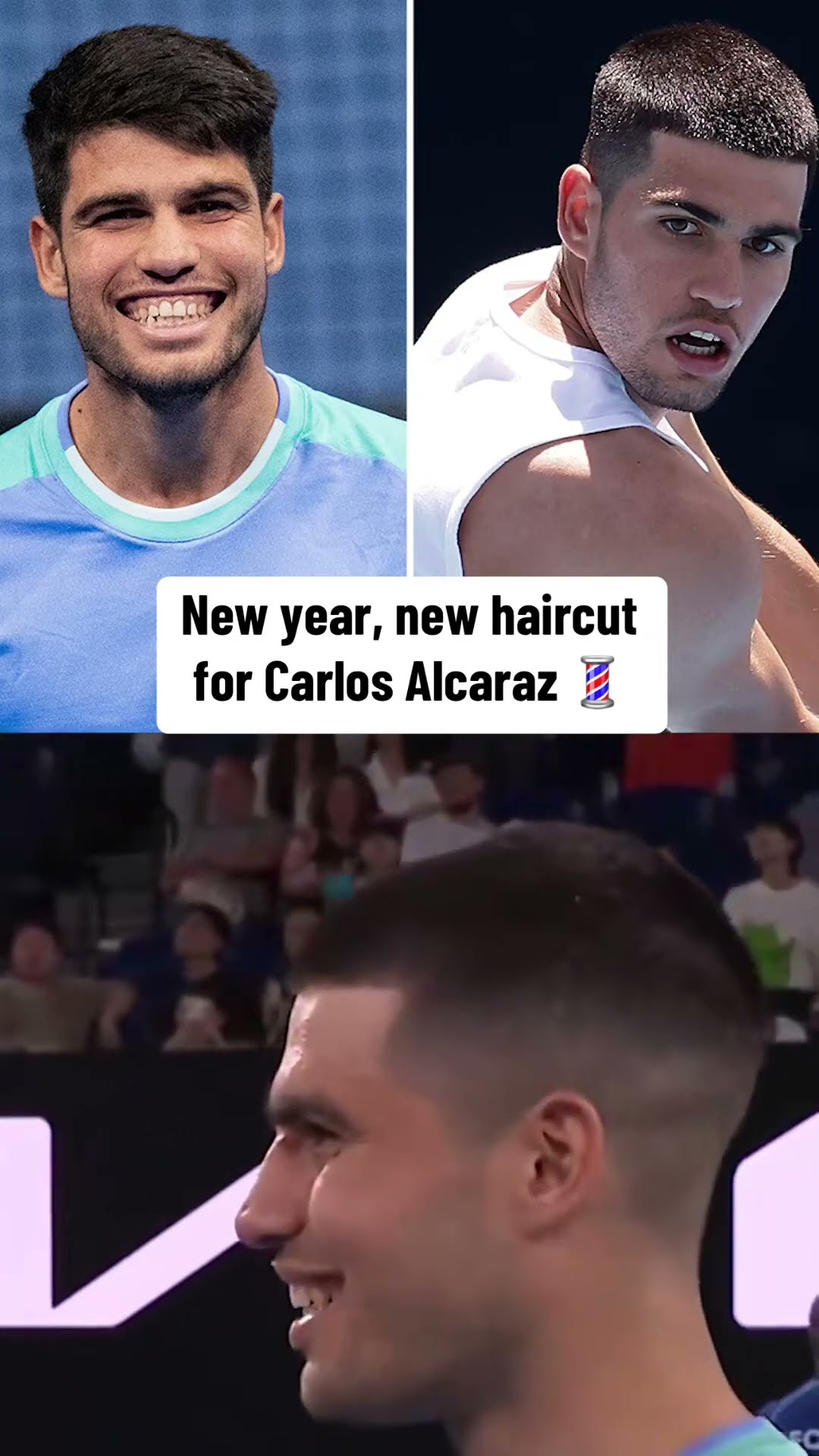 #tennis #haircut #carlosalcaraz (via @ausopen/TT)