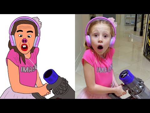 Nastya - pretends to be a parent for dad Drawing Meme | Like Nastya