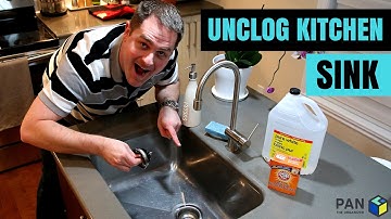 How to unclog a kitchen sink using baking soda and vinegar !!
