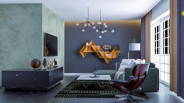 vray tutorials: Nice Living Room (010) Render with vray 3.4 for sketchup 2017  and edit in photoshop