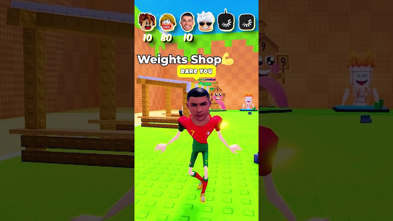 No Workout = Buff / Workout = Weak In Kick A Lucky Block! #shorts 🟢