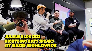 Righteous Eats speaks at BBDO Worldwide - Julian's Vlog 002