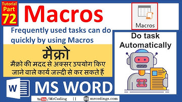 MS-Word-72-Macros in MS Word with Example | Real word Example of Macros | View Tab | Hindi Tutorial