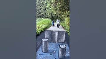 Jalan Rata Tapi Terlihat Berjurang! Ilusi 3D yang Bikin Mata Tertipu #viral #shortvideo