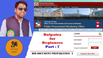 Part-7 | Bid Document Preparation-I | Bolpatra For Beginners | PPMO/Bolpatra/EGP Tutorial
