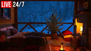 🔴 Relaxing Blizzard with Fireplace - from Insomnia, for fall Asleep and Sleep Better - Live 24/7
