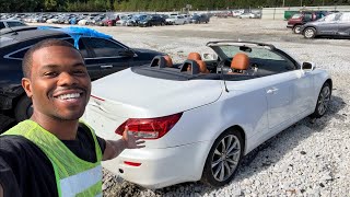 *I FOUND A GEM* 😍 CONVERTIBLE LEXUS IS 250C WITH THE CRAZY COLOR INTERIOR AT COPART! *NEW BUILD?*
