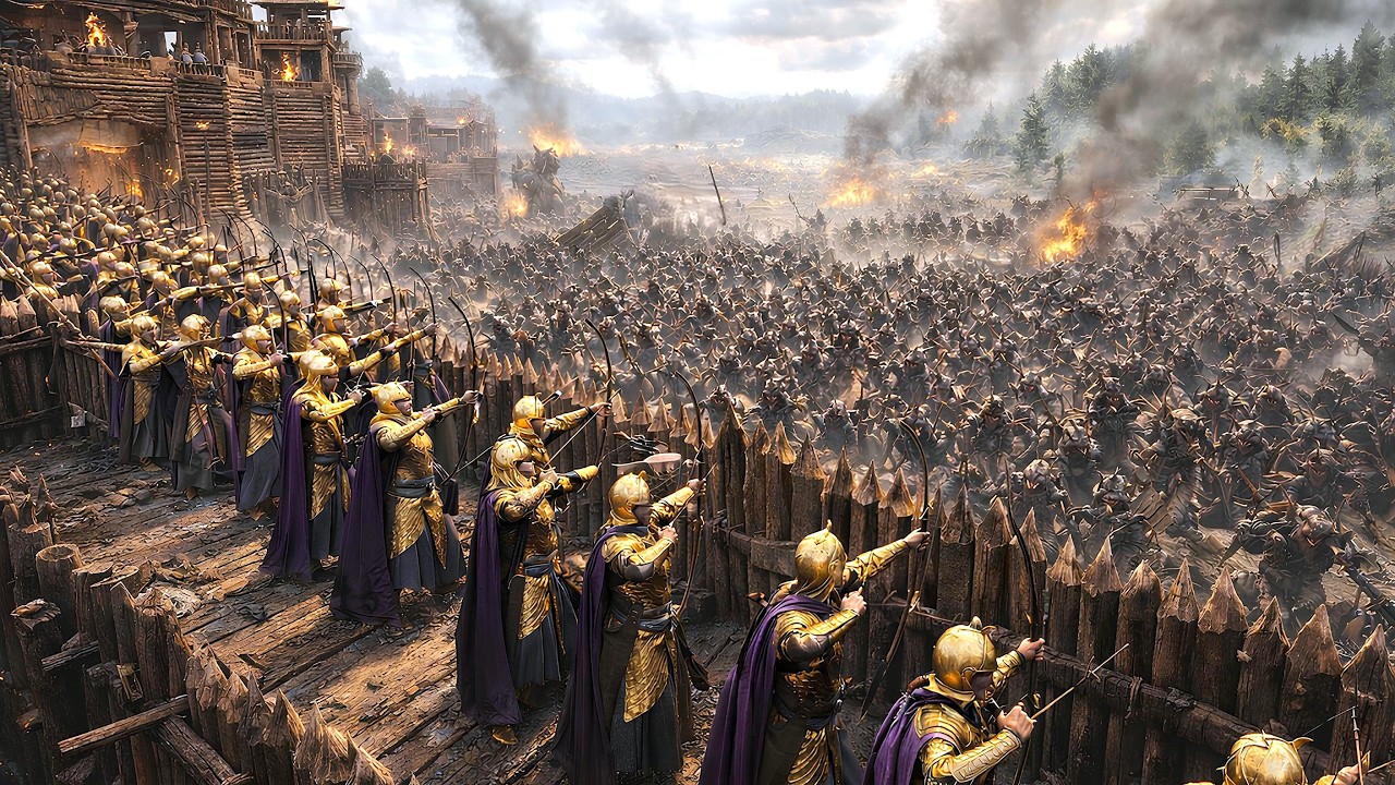 2,000 Elves Hold the Wall Against 4,000 Gundabad Orcs – EPIC Siege | LOTR Bannerlord Mod
