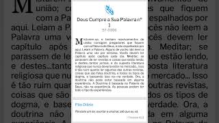 Pão Diário: Deus Cumpri a Sua Palavra n.01 - WMB