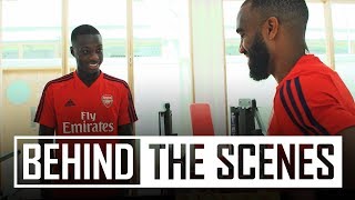 Lacazette shows Nicolas Pepe around Arsenal training centre | Behind the scenes