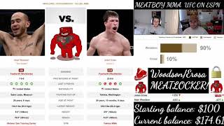 3-1 🥸🥩🔒 UFC on ESPN Sean Woodson Julian Erosa Odds and Analysis, MEATBOY MMA