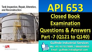 API 653 II Closed Book Exam II Part 7 II Questions & Answers