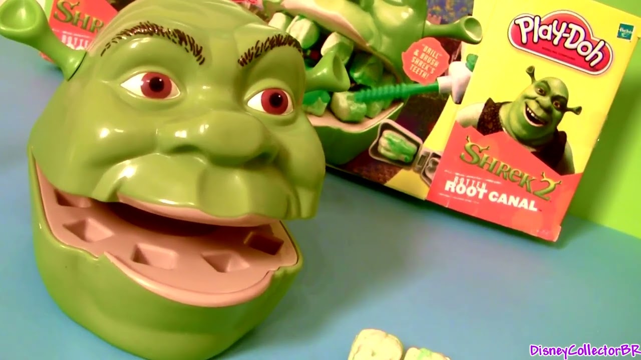 Play Doh Shrek Rotten Root Canal Playset with Dentist Dr Drill N Fill Play Dough Re