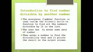Python Tutorial | Introduction to Find the number divisible by  another number