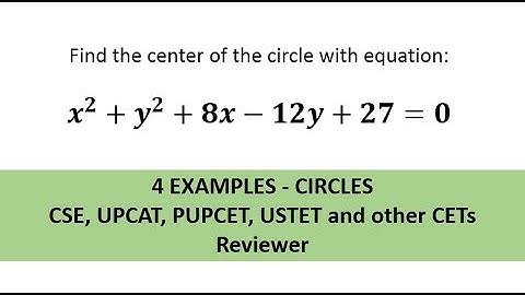 4 Examples Circle Problems - CSE, UPCAT and other CETs Reviewer