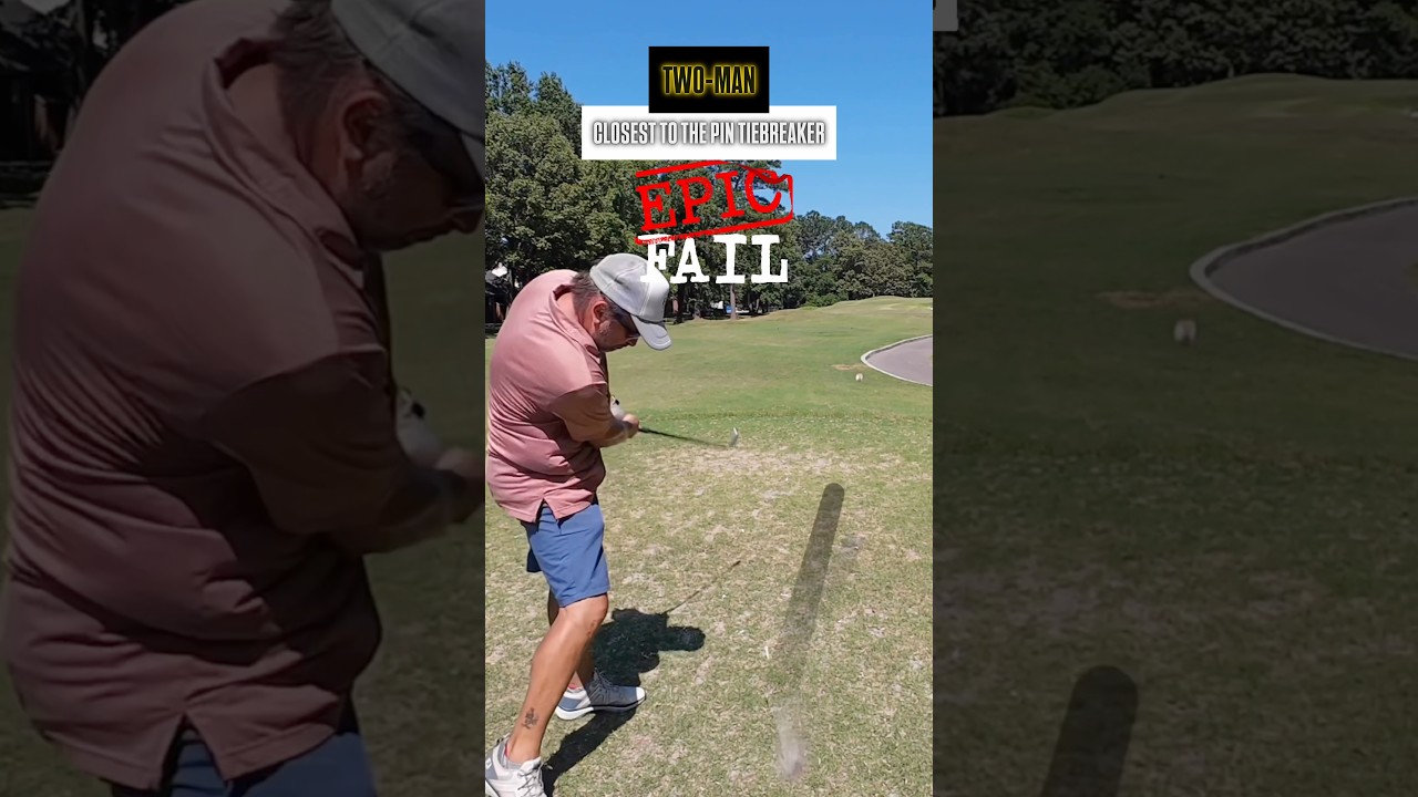Match ended in a tie so they went to a closest to the pin contest 🏆 it didn’t work 😂 #shorts
