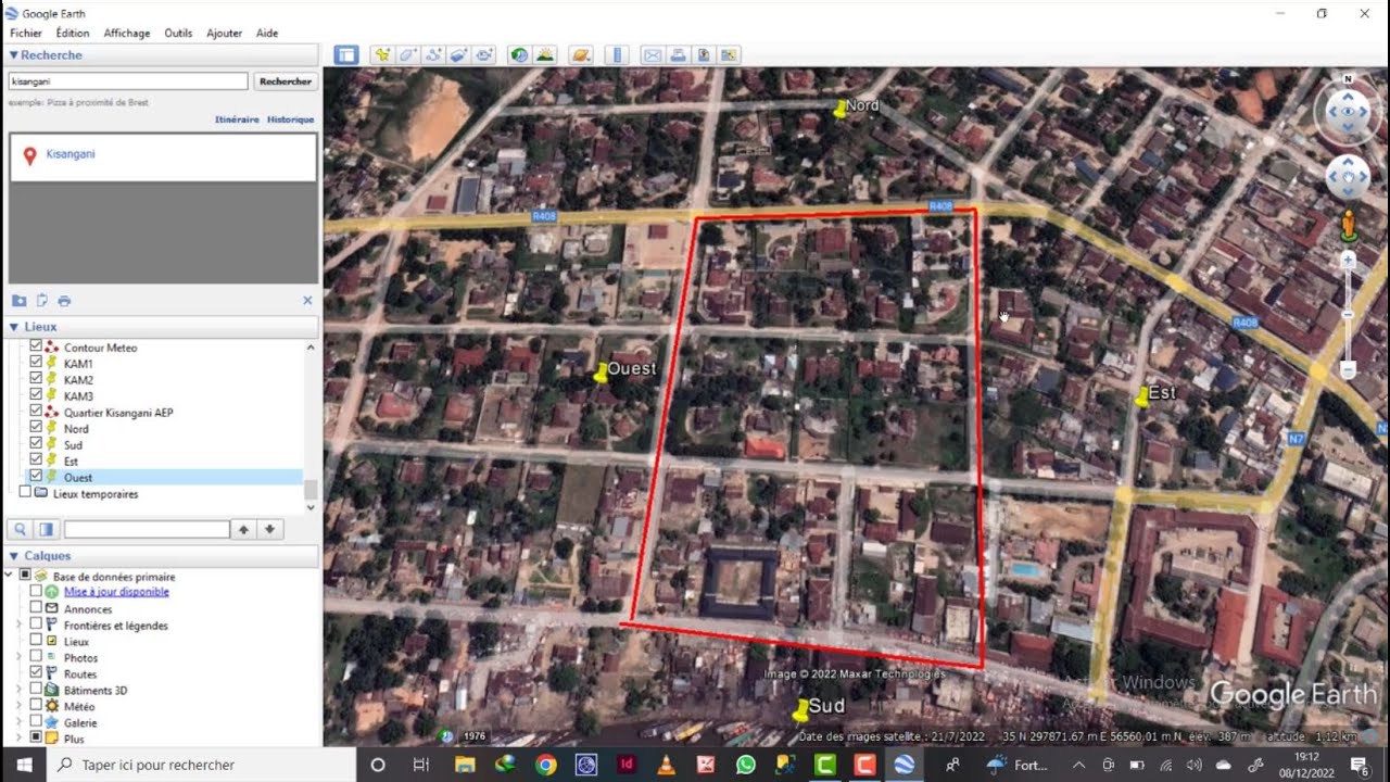 Projet Alimentation en eau potable AEP Partie 1.1 Récolte des données sur google