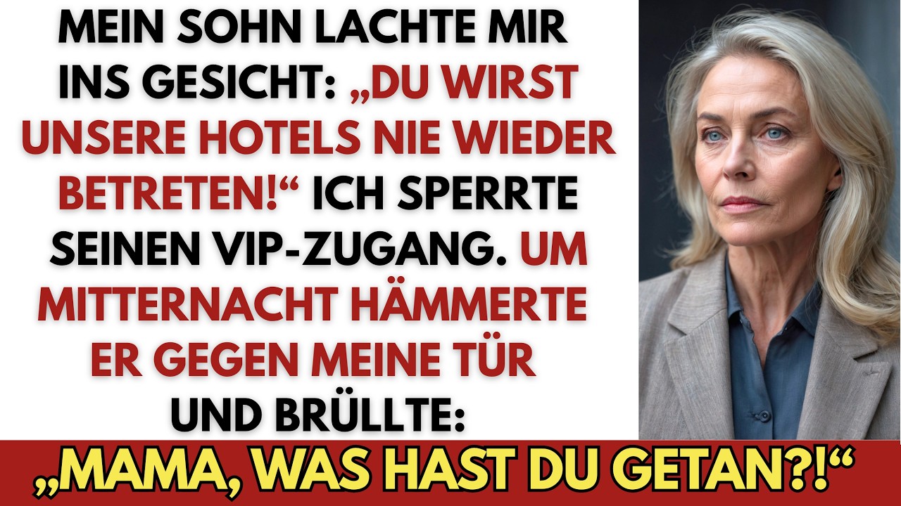 „Du wirst unsere Hotels nie wieder betreten“, lachte mein Sohn vor versammelter Mannschaft – und niemand widersprach ihm. Mein Mann und ich hatten diese drei Resorts im Schwarzwald aus dem Nichts...