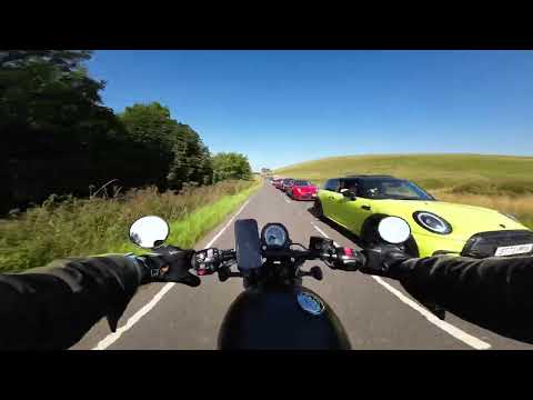 Thrashing the Triumph bobber mostly just engine sound
