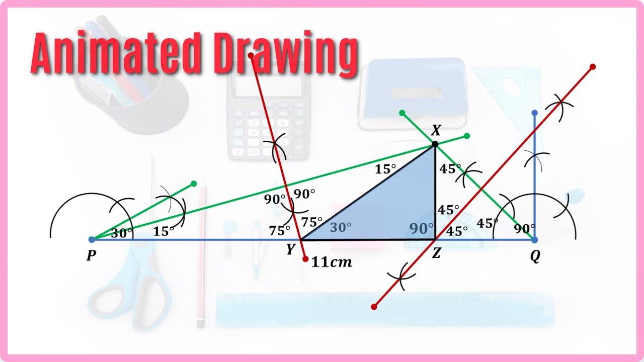 Construct a triangle XYZ in which ∠Y = 30°, ∠Z = 90° and XY + YZ + ZX = 11  cm