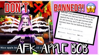 AFK APPLE BOBBING IN ROYALE HIGH CAN GET YOU BANNED. | *BEWARE*