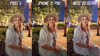 iPhone 12 Pro vs Galaxy Note 20 Ultra vs Pixel 5 Low Light Camera Test Comparison!