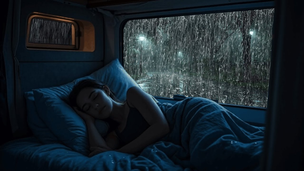 Rain Sounds for Sleeping - Heavy Rain and Thunder Sounds on Car: Relax ...