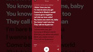 Eminem - Superman (feat Dina Rae) (lyrics)#eminem #superman #lyrics