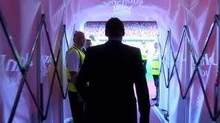 Stuart Pearce walks out for the first time as Nottingham Forest manager