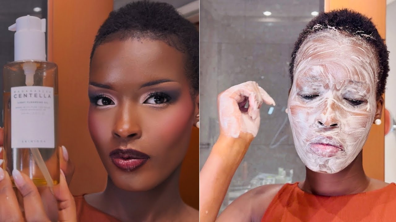 Gentle makeup removal and skincare routine🫧🌸