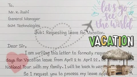 How to write a Vacation Leave Letter for Office || Vacation Leave Letter - DayDayNews