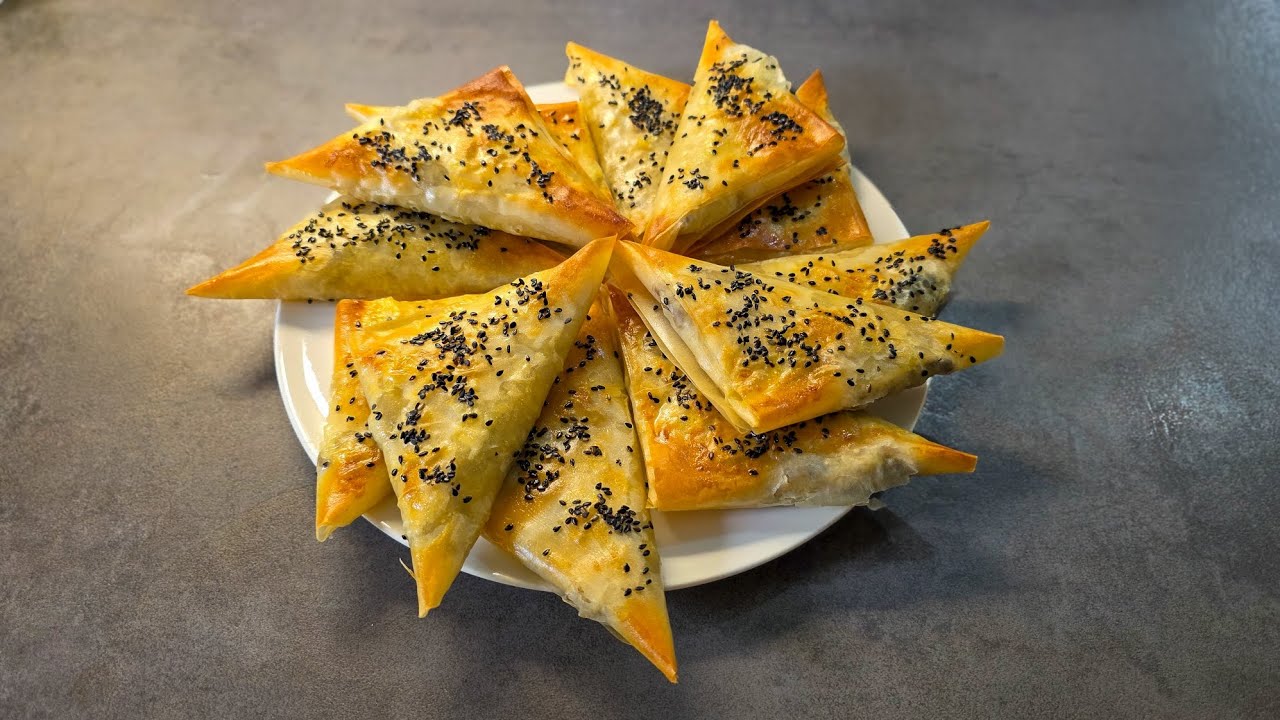 Конвертики из теста фило с грибами и сыром😋🍄‍🟫🧀🥐 