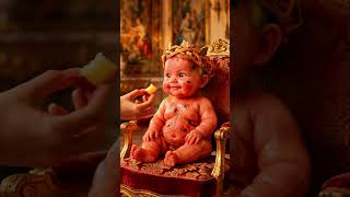 GIANT Fruits! 🍉🧡 Chubby Baby Face Nibbling King-Size Watermelon &amp; Papaya#cute
