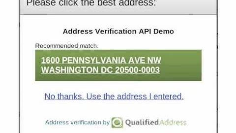 QualifiedAddress: LiveAddress API Address Verification Intro