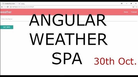 Angular project a Weather SPA