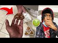 Wiping Fake Poop On Random Strangers In Public Bathrooms !!