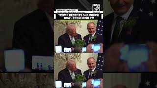 Watch: President Trump receives shamrock bowl from Ireland PM Micheal Martin on St. Patrick's Day