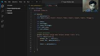 Membuat program yang mengimplementasikan array, looping,  percabangan(if-else), dan function