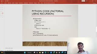 Recursive Function In Python programming language. Factorial using recursive Function 🐍