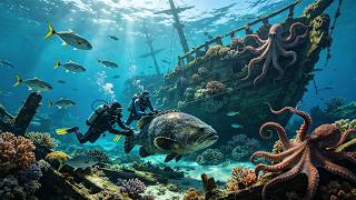 Deep Water Tracking 👀 Spiny Lobster, Moray Eel, Fish, Shrimp &amp; Crabs 🤿 #Underwater #POV #Seafood