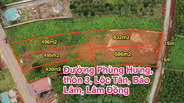 Nền biệt thự giá rẻ/ 832m2, 200m2 thổ cư, Phùng Hưng, thôn 3 Lộc Tân, Bảo Lâm, Lâm Đồng