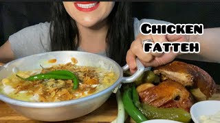 Asmr cook and eat chicken Fatteh w Laban includes chickpeas without bread فتة دجاج باللبن بدون خبز