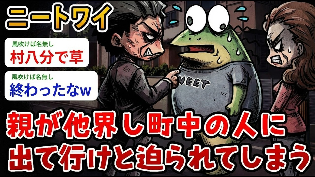 【アホの殿堂】 ニートワイ、親が他界し町中の人に 出て行けと迫られてしまう…なんでそんな目で見るんや…  【2ch爆笑スレ】【2ch面白いスレ】