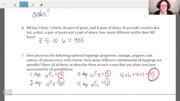 11-4 Video: Permutations/Combinations Extra Examples