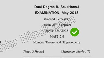 2018 Dcrust MSc Mathematics 2nd Sem Number Theory & Trigonometry Question  Paper