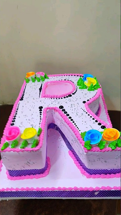 R Latter cake design #video #shorts #lattercake