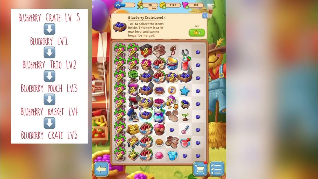 MERGE MANSION QUICK WAY TO GET BLUEBERRY CRATE LEVEL.5 AND EARN ANNUAL