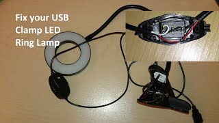 Fix the USB Clamp LED Ring desk lamp wires in the switch